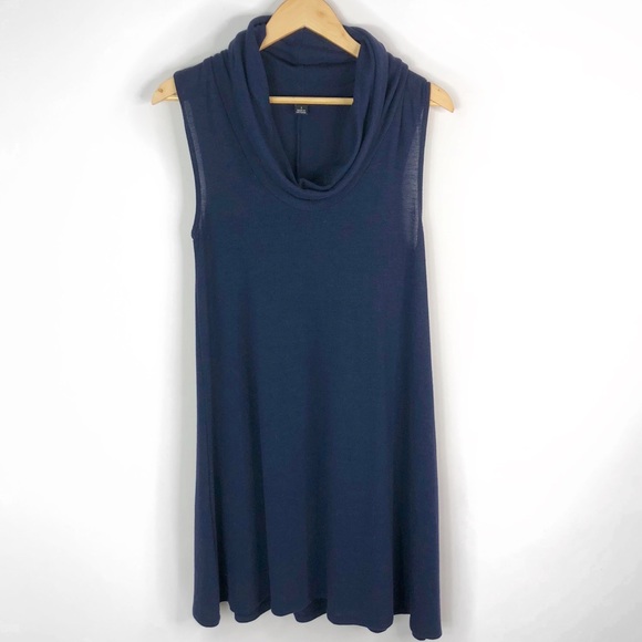 HYFVE Dresses & Skirts - Hyfve Cowl Neck Navy Blue Sleeveless Dress